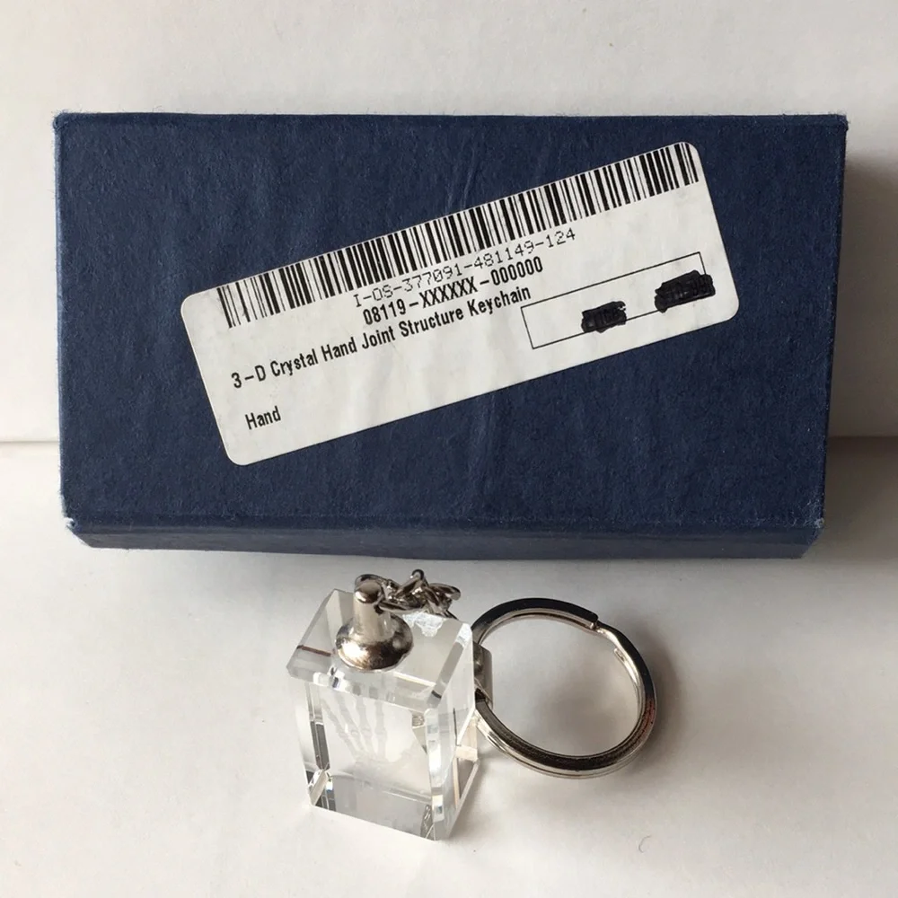 3D Crystal Hand Joint Structure Keychain with Protective Case